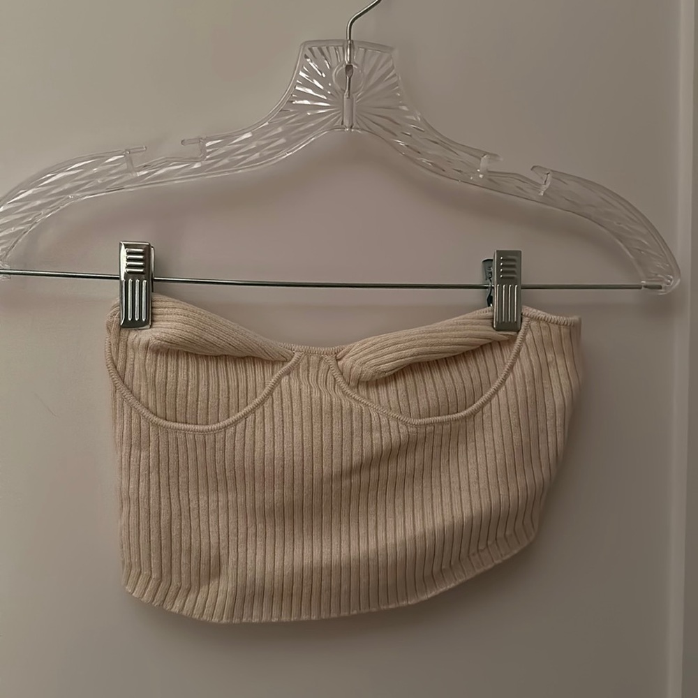 Urban Outfitters Size Small Beige cropped tube top